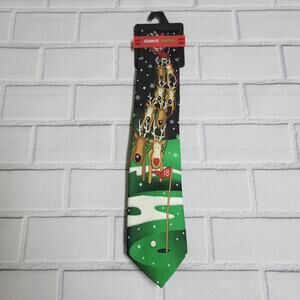 Celebrate Together Christmas Rudolph Reindeer Golf Men's Neck Tie